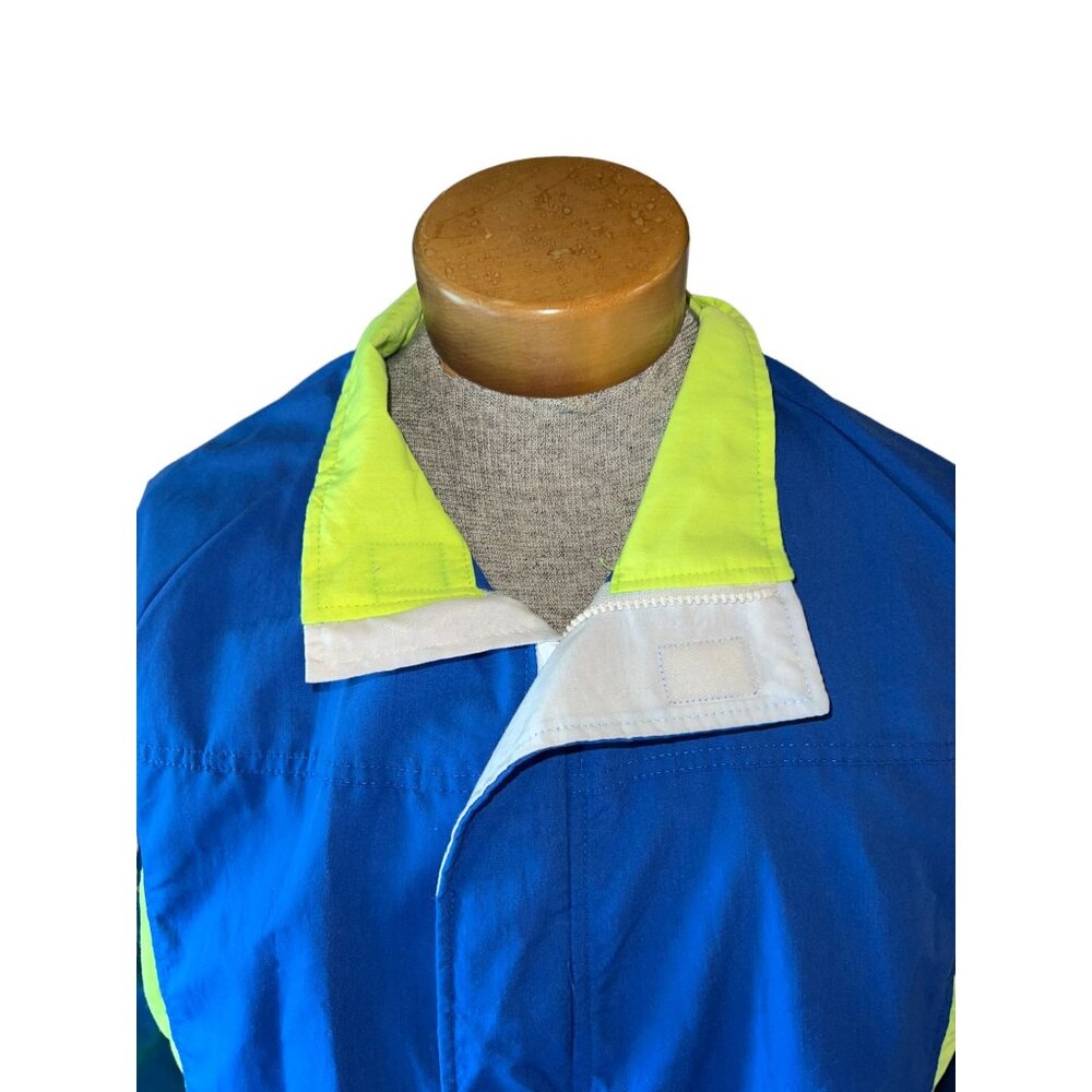 Vintage Polo Club Manhattan Mens Blue & Neon Green Windbreaker Jacket Size M - Picture 3 of 8